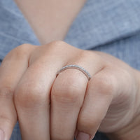 Round Diamond Pave Set Eternity Wedding Band