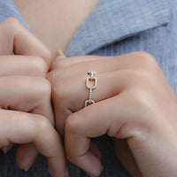 Round Diamond Link Chain Wedding Ring