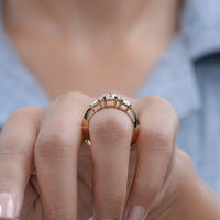 Three Stone Round Lab Diamond Engagement-Ring