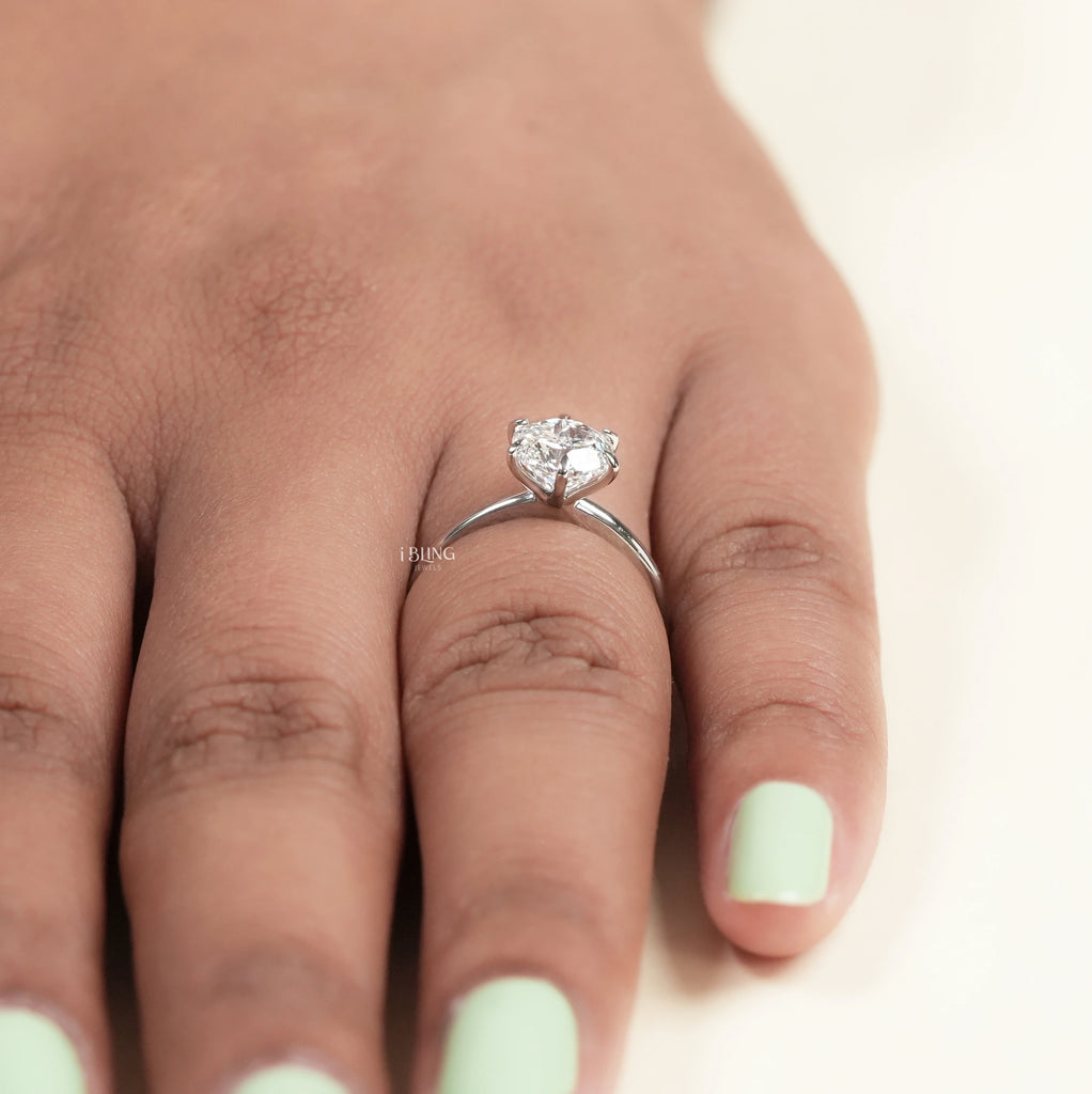 Portuguese Round Cut Solitaire Engagement Ring