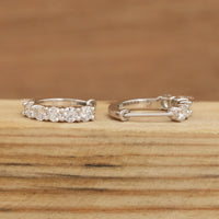Round Cut Lab Diamond Huggie Hoop Earrings