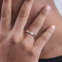 Round Lab Diamond Men's Wedding Band