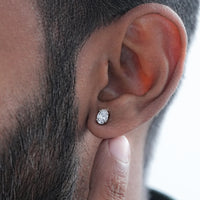 Oval Cut Diamond Screw Back Earrings