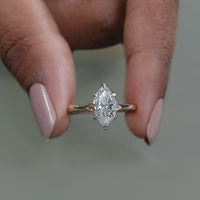 Marquise Diamond Split Shank Solitaire Engagement Ring