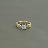 Old Mine Cushion Cut Lab Diamond Solitaire Ring
