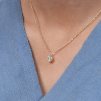 Round Lab Diamond Solitaire Necklace