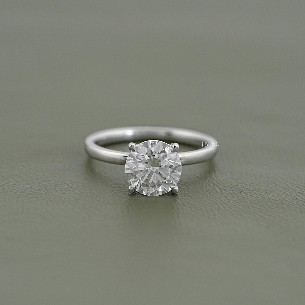 Round Lab Diamond Solitaire Engagement Ring