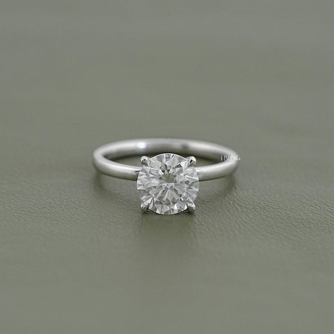 Round Lab Diamond Solitaire Engagement Ring