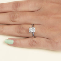 Elongated Cushion Lab Diamond Solitaire Engagement Ring