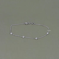 Lab Grown Round Diamond Station Chain Bracelet