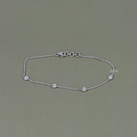 Lab Grown Round Diamond Station Chain Bracelet