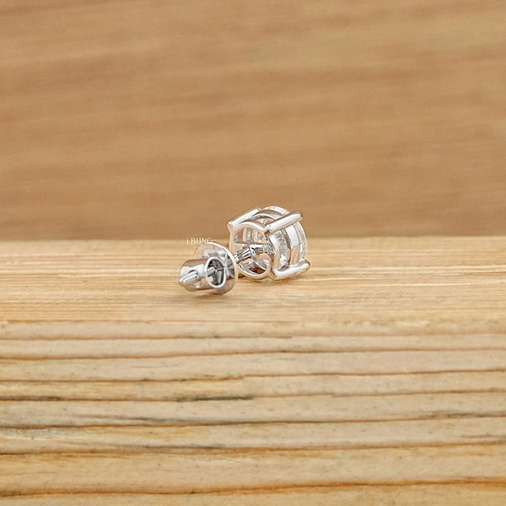 Round Lab Grown Diamond Men's Stud