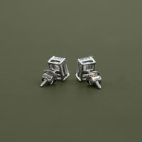 Emerald Lab Diamond Stud Earrings