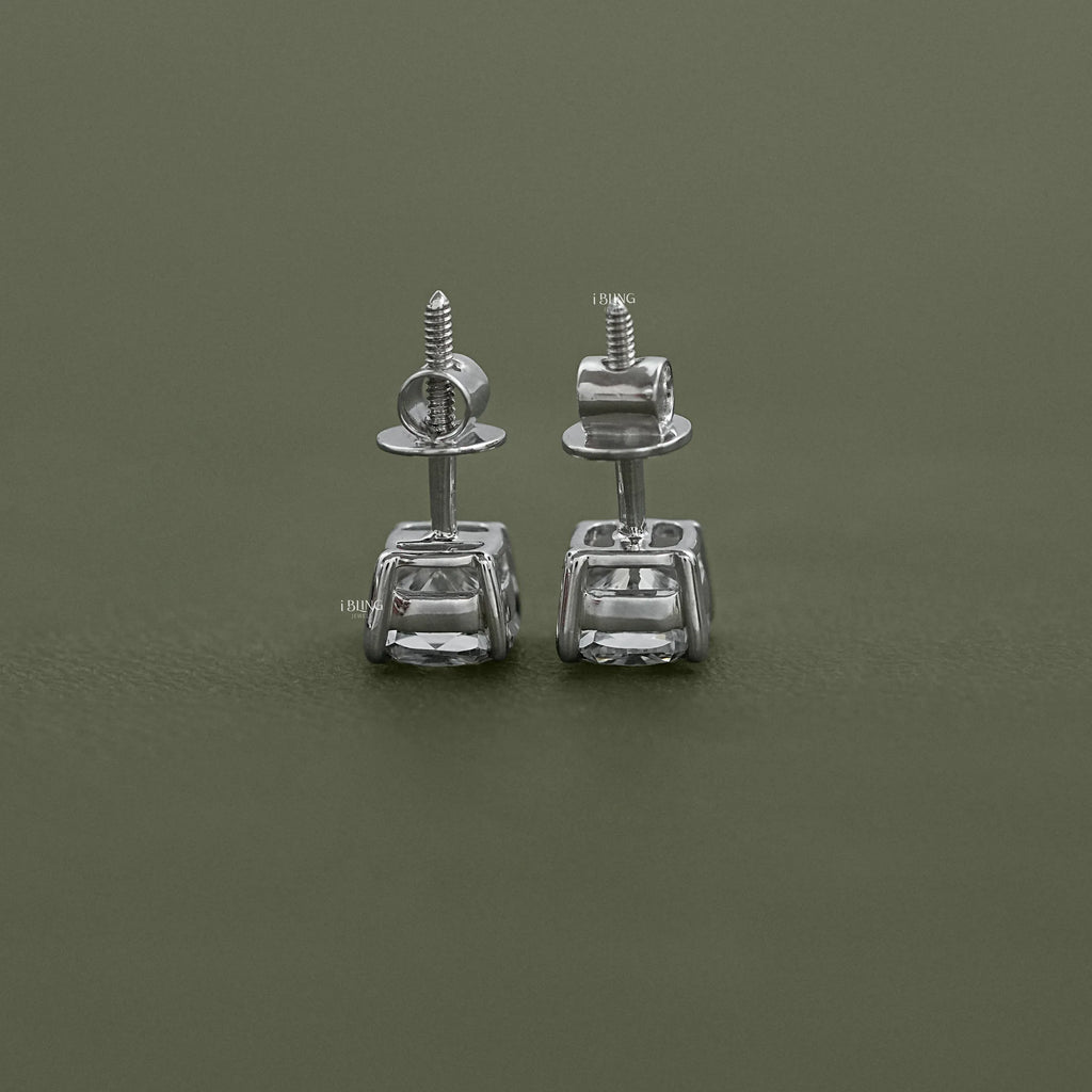 Square Cushion Lab Diamond Stud Earrings