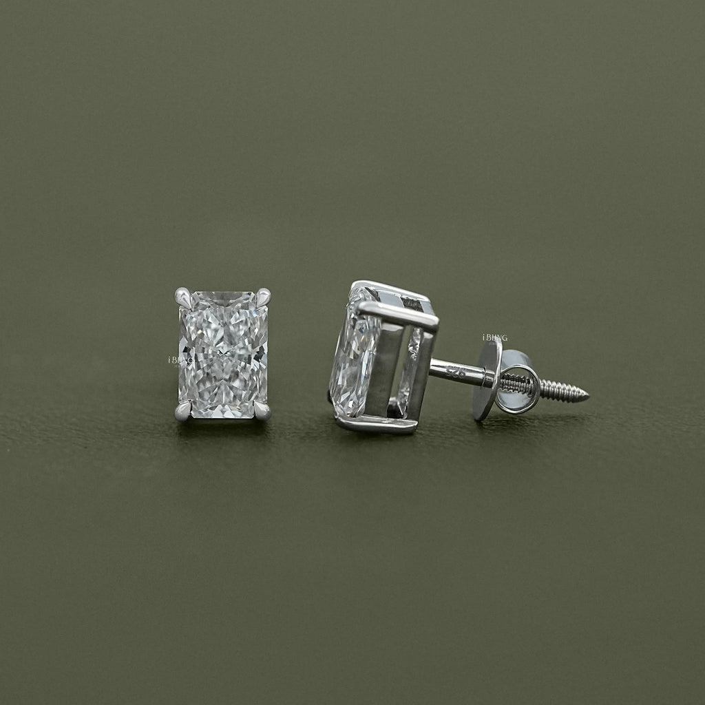Radiant Lab Diamond Stud Earrings