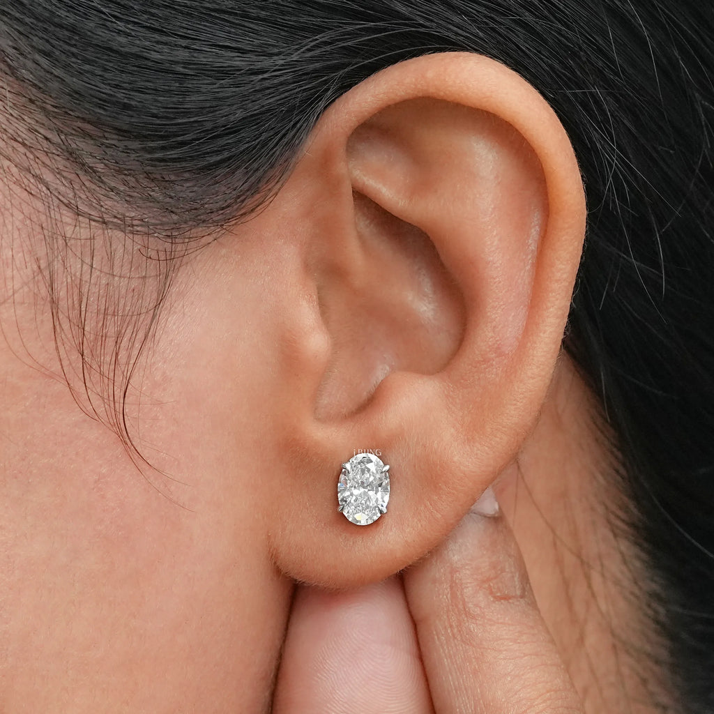 Oval Lab Diamond Stud Earrings