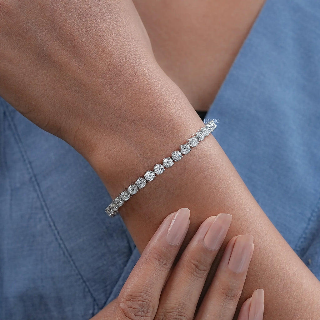 3.80 MM Round Lab Diamond Tennis Bracelet