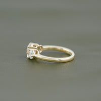 Round Lab Diamond Three Stone Engagement Ring