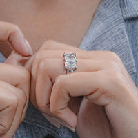 Five Stone Radiant Lab Diamond Wedding Band