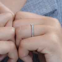 Round Diamond Pave Set Eternity Wedding Band