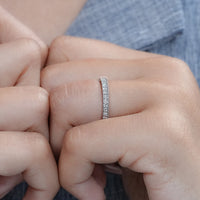 Round Diamond Pave Set Eternity Wedding Band
