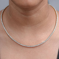 Round Lab Diamond Bridal Tennis Necklace
