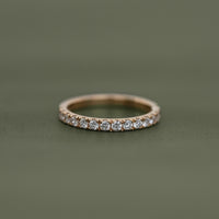 Round Diamond Half Eternity Wedding Band