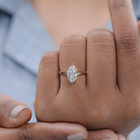 Marquise Diamond Split Shank Solitaire Engagement Ring
