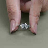 Pear And Emerald Diamond Toi Et Moi Wedding Ring