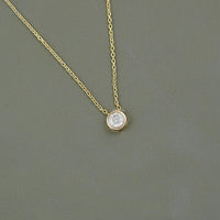 Round Cut Lab Grown Diamond Bezel Set Necklace