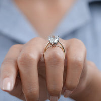 Pear Cut Lab Diamond Solitaire Engagement Ring