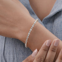 Emerald & Round Cut Lab Diamond Tennis Bracelet