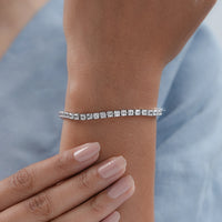 Asscher Cut Lab Diamond Wedding Tennis Bracelet