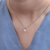 Asscher Cut Lab Diamond Solitaire Necklace