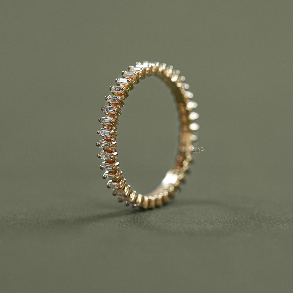 Baguette Cut Lab Diamond Full Eternity Band