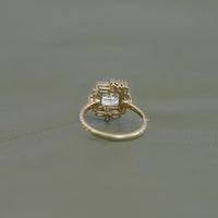 Cushion Diamond Cluster Set Halo Engagement Ring