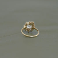 Cushion Diamond Cluster Set Halo Engagement Ring