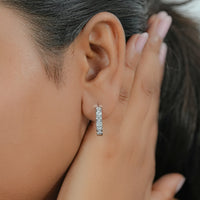 Round Lab Grown Diamond In-Out Hoop Earrings