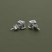 Elongated Old Mine Cushion Lab Diamond Stud Earrings