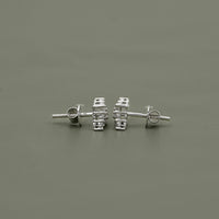 Round Diamond Cluster Stud Earrings