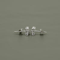 Round Diamond Cluster Stud Earrings