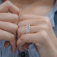 Emerald Cut Lab Diamond Full Eternity Band
