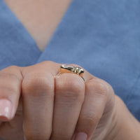 Two Pear Lab Diamond Bezel Set Wedding Ring