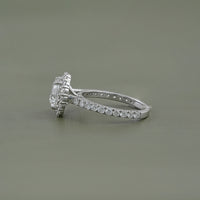 Round Lab Diamond Halo Engagement Ring