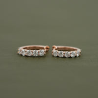 Round Cut Lab Grown Diamond Huggie Hoop Earrings