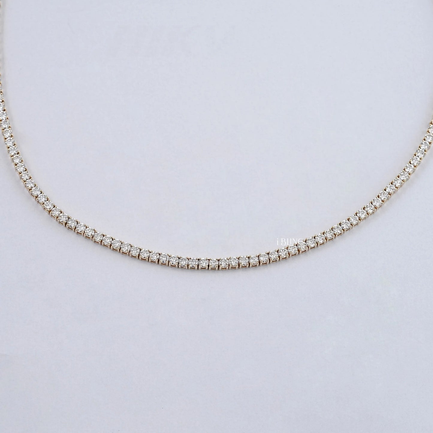 Round Lab Diamond Bridal Tennis Necklace