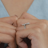 Pear & Round Cut Lab Grown Diamond Two Stone Ring