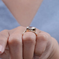 Pear Diamond Bypass Shank Solitaire Bridal Ring Set