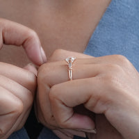 Old European Round Diamond Solitaire Accent Ring