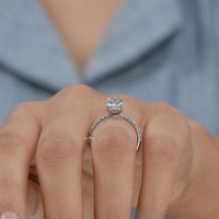 Radiant Lab Diamond Solitaire Accent Engagement Ring
